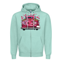 Seafoam breast cancer farm truck Zipper Hoodie - Artiststas