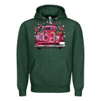 Sports Green breast cancer farm truck Zipper Hoodie - Artiststas