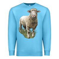 Ocean Blue dorset sheep Premium Sweatshirt - LillyAllenDesigns