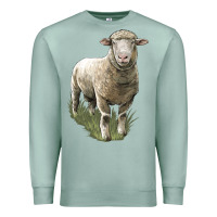 Seafoam dorset sheep Premium Sweatshirt - LillyAllenDesigns