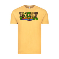 Vintage Mustard st patricks shamrock gold with rainbow Vintage Tee - RanaPortraitStore