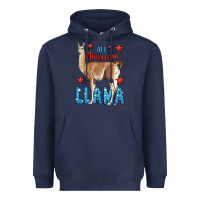 Navy All American Llama Heavyweight Hoodie - LillyAllenDesigns