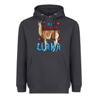 Smoke All American Llama Heavyweight Hoodie - LillyAllenDesigns
