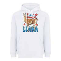 White All American Llama Heavyweight Hoodie - LillyAllenDesigns