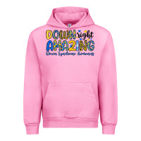 Fuchsia Pink down right amazing down syndrome awareness Urban Hoodie - Artiststas