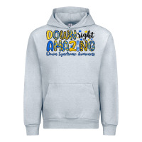 Heather Grey down right amazing down syndrome awareness Urban Hoodie - Artiststas