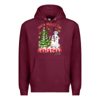 Burgundy racn around the christmas tree Premium Hoodie - MaliasSmallBusiness