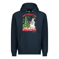 Navy racn around the christmas tree Premium Hoodie - MaliasSmallBusiness
