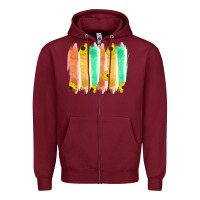 Burgundy Western Color Farm Life Brush Strokes Zipper Hoodie - Bettercallsaul