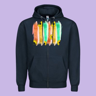 Western Color Farm Life Brush Strokes Zipper Hoodie Designed By Bettercallsaul