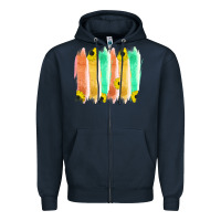 Navy Western Color Farm Life Brush Strokes Zipper Hoodie - Bettercallsaul