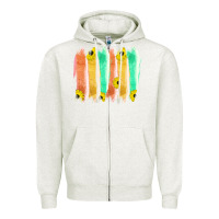 Oatmeal Heather Western Color Farm Life Brush Strokes Zipper Hoodie - Bettercallsaul