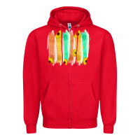 Red Western Color Farm Life Brush Strokes Zipper Hoodie - Bettercallsaul