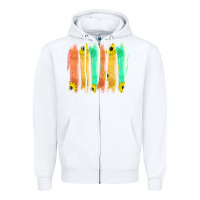 White Western Color Farm Life Brush Strokes Zipper Hoodie - Bettercallsaul