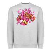Heather Grey Breast Cancer afro girl sneakers Heavyweight Sweatshirt - RanaPortraitStore