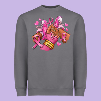 Heavyweight Sweatshirt Breast Cancer afro girl sneakers