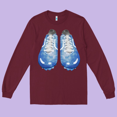 Blue Cleats Fa Element Long Sleeve Tee Designed By Fadigitalartstudio