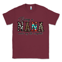 Burgundy being nana makes my life complate Classic Tee - CowhideDigitalArt