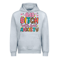 Heather Grey bad bitch with bad anxiety Urban Hoodie - Artiststas