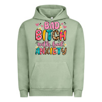Pigment Oil Green bad bitch with bad anxiety Urban Hoodie - Artiststas