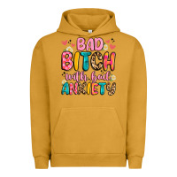 Pigment Peanut Butter bad bitch with bad anxiety Urban Hoodie - Artiststas
