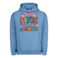 Pigment Pebble Blue bad bitch with bad anxiety Urban Hoodie - Artiststas