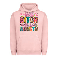 Pigment Salmon bad bitch with bad anxiety Urban Hoodie - Artiststas