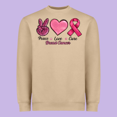 Heavyweight Sweatshirt Peace Love Cure Cancer