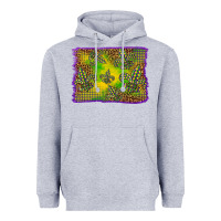 Heather Grey mardi gras background Heavyweight Hoodie - BarkalooDesign