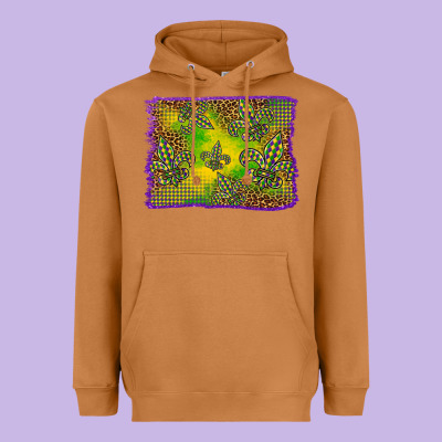 Mardi Gras Background Heavyweight Hoodie Designed By Barkaloodesign