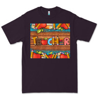 Plum teacher and pens apples books leopard and tooled leather tumbler Premium Tee - Artiststas