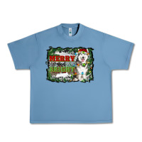 Pebble Blue merry and bright husky farm  background Urban Heavy Tee - RanaPortraitStore