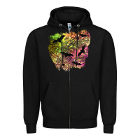 Black bat halloween patch Zipper Hoodie - BundleAndBundleShop