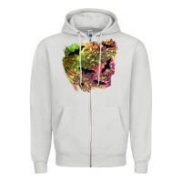 Dove Grey bat halloween patch Zipper Hoodie - BundleAndBundleShop