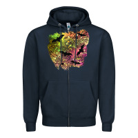 Navy bat halloween patch Zipper Hoodie - BundleAndBundleShop