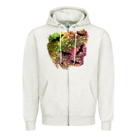 Oatmeal Heather bat halloween patch Zipper Hoodie - BundleAndBundleShop