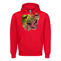 Red bat halloween patch Zipper Hoodie - BundleAndBundleShop