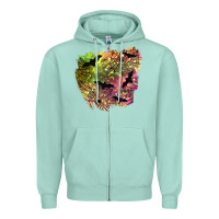 Seafoam bat halloween patch Zipper Hoodie - BundleAndBundleShop