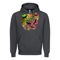 Smoke bat halloween patch Zipper Hoodie - BundleAndBundleShop