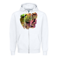 White bat halloween patch Zipper Hoodie - BundleAndBundleShop