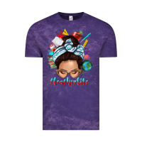Cloud Purple teacher life messy bun Vintage Tee - texasbilliewilder