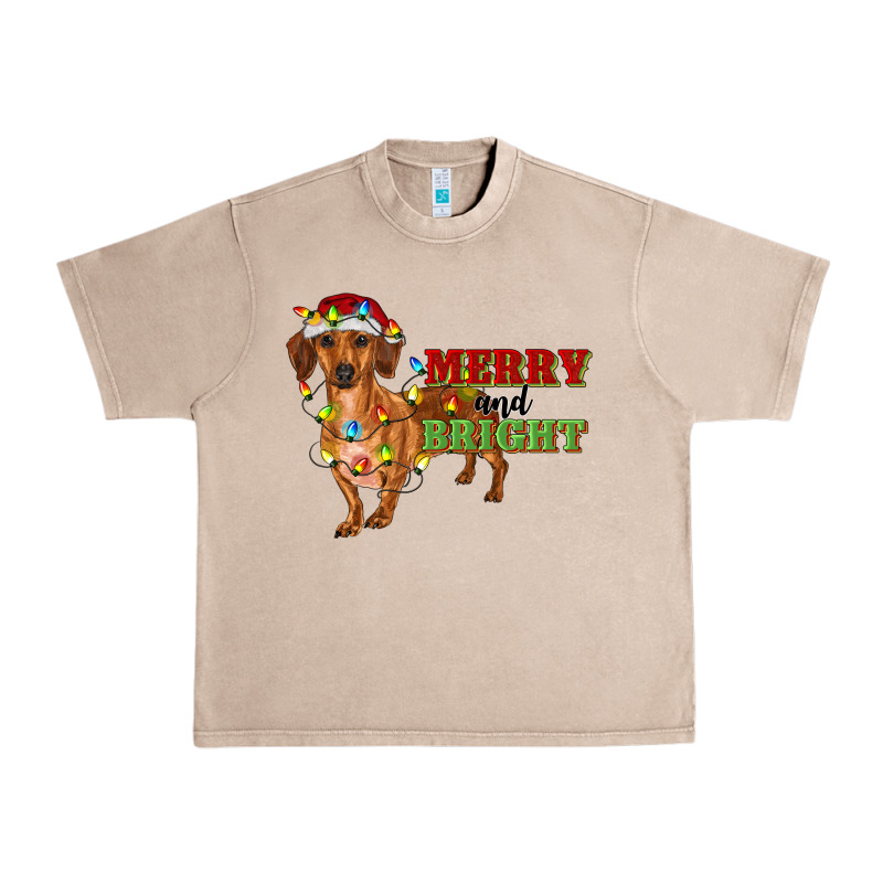 Merry And Bright Dachshund Urban Heavy Tee by RanaPortraitStore | Teevron