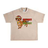 French Oak merry and bright dachshund Urban Heavy Tee - RanaPortraitStore