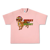 Salmon merry and bright dachshund Urban Heavy Tee - RanaPortraitStore
