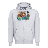 Heather Grey Leopard Wood Cowhide Pattern Mixed Western Frame Zipper Hoodie - Bettercallsaul