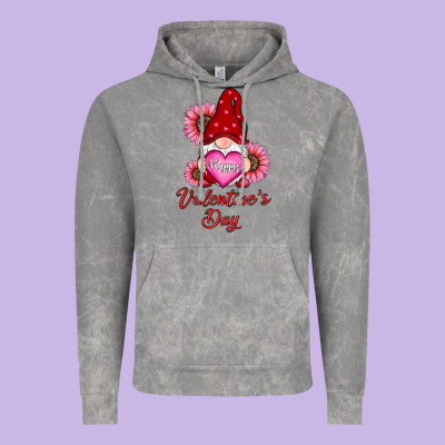 Vintage Hoodie happy valentines day gnomes with sunflower