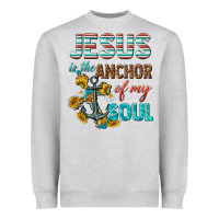 Heather Grey jesus is the anchor of my soul Heavyweight Sweatshirt - texasbilliewilder