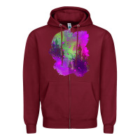 Burgundy castle halloween patch Zipper Hoodie - BundleAndBundleShop