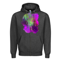 Charcoal Heather castle halloween patch Zipper Hoodie - BundleAndBundleShop