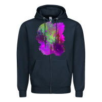 Navy castle halloween patch Zipper Hoodie - BundleAndBundleShop